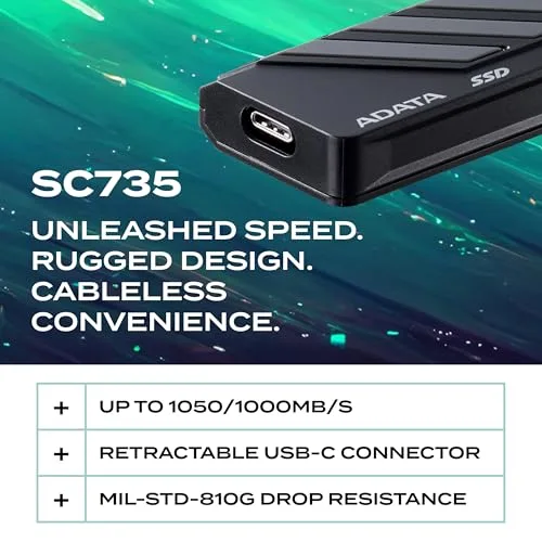ADATA SC735 2TB SSD Externe USB-C - vue 2