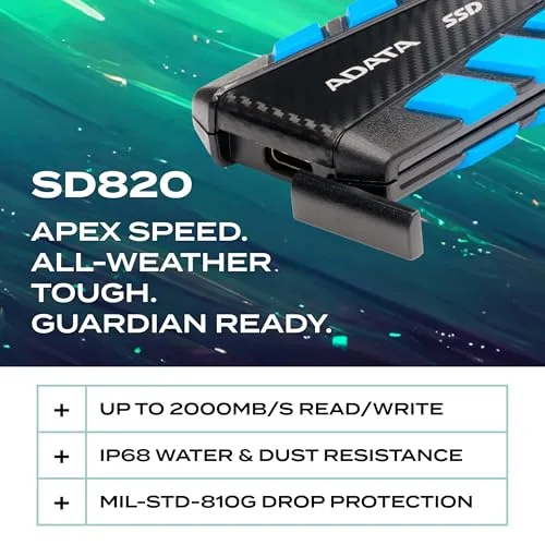 ADATA SD820 2TB SSD Externe USB-C - vue 2