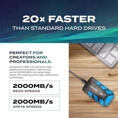ADATA SD820 2TB SSD Externe USB-C - vue 3