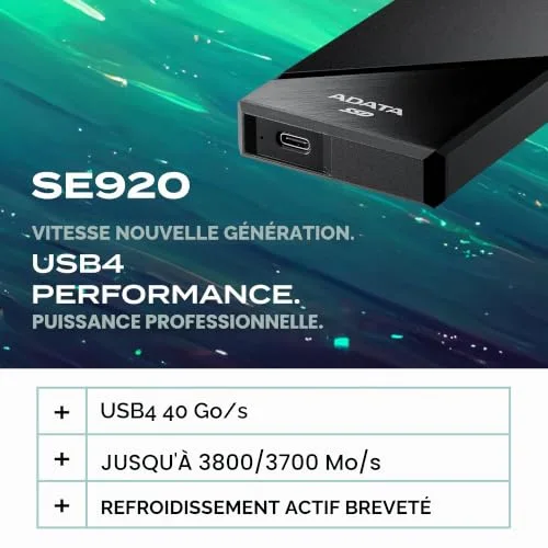 ADATA SE920 1 To SSD Externe USB 4 - vue 3
