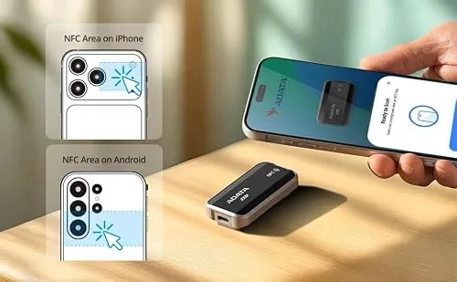 ADATA Urban Tapsafe 1TB SSD USB4 NFC - vue 5