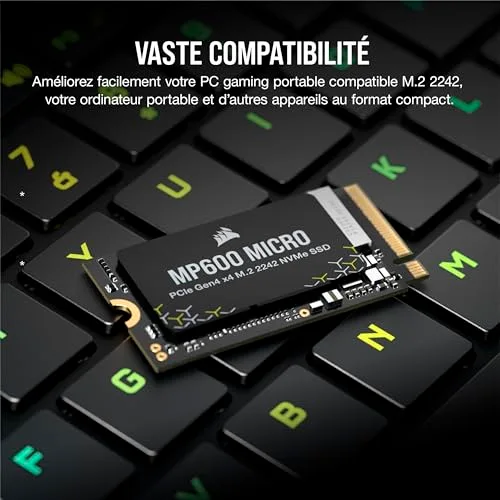 Corsair MP600 MICRO 1TB M.2 2242 - vue 4
