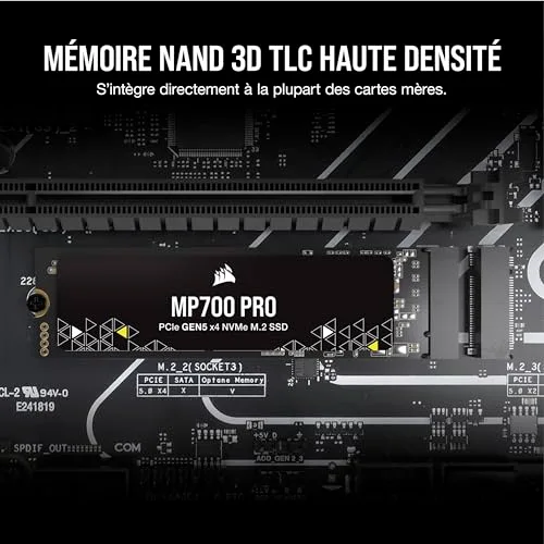 Corsair MP700 Pro 1 To SSD NVMe PCIe Gen5 - vue 6