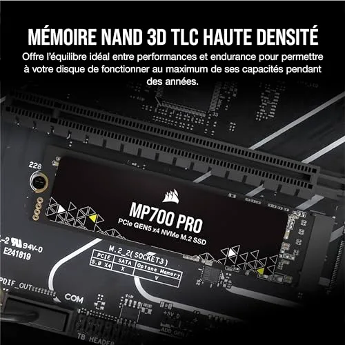 Corsair MP700 Pro 2 To SSD NVMe PCIe Gen5 - vue 5