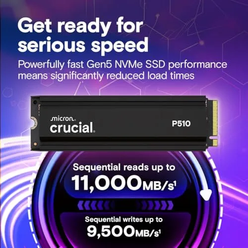 Crucial P510 1TB PCIe 5.0 SSD - vue 2