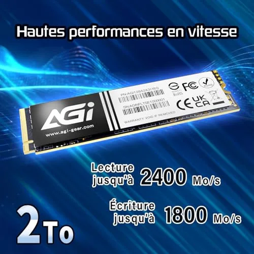 Disque Dur AGI Gear AGI2T0GIMAI298 2TB SSD - vue 2