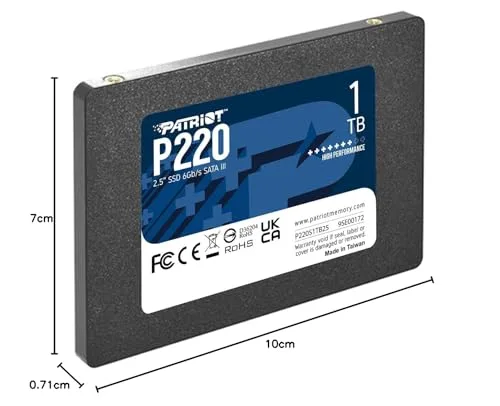 Disque Dur Patriot P220 1TB SSD 2.5" SATA III - vue 6