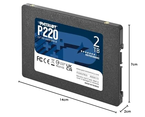 Disque Dur Patriot P220 2TB SSD 2.5" SATA III - vue 6