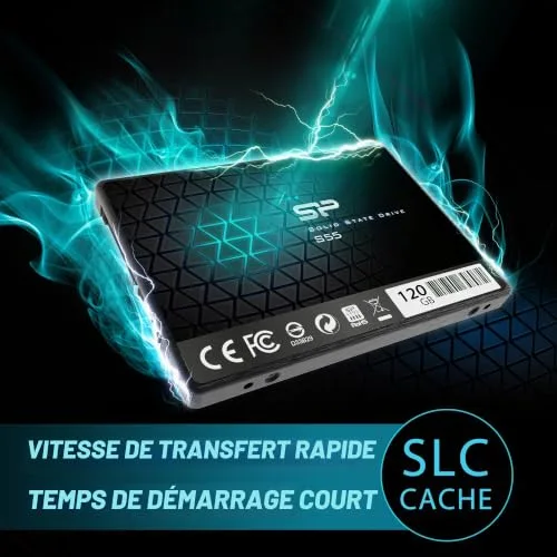 Disque Dur Silicon Power Slim S55 120GB SSD - vue 3