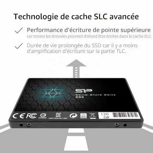 Disque Dur Silicon Power Slim S55 120GB SSD - vue 4