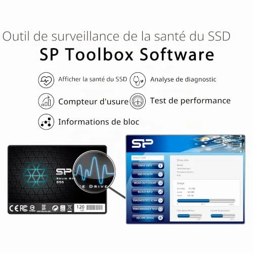 Disque Dur Silicon Power Slim S55 120GB SSD - vue 5