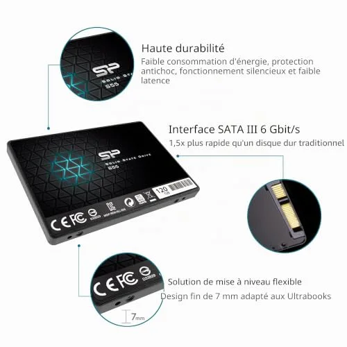 Disque Dur Silicon Power Slim S55 120GB SSD - vue 6
