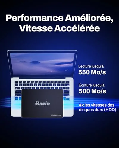 Disque SSD Biwin M100 512 Go SATA3 - vue 3