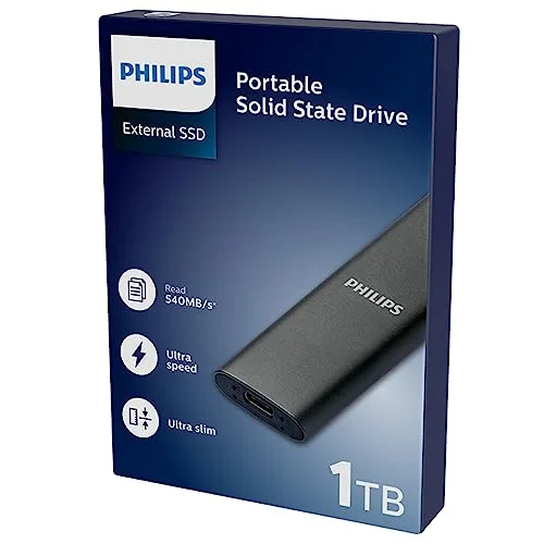 Disque SSD externe Philips 1 To Gris - vue 2