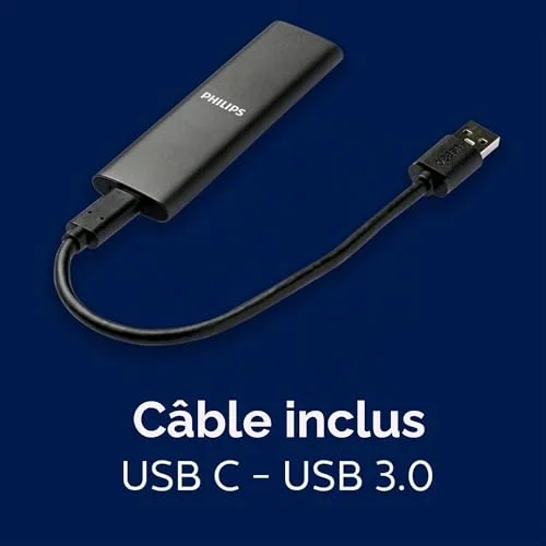 Disque SSD Externe Philips 1 To Noir - vue 9