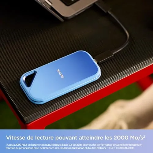 Disque SSD externe SanDisk Creator Pro 1 To Bleu - vue 3