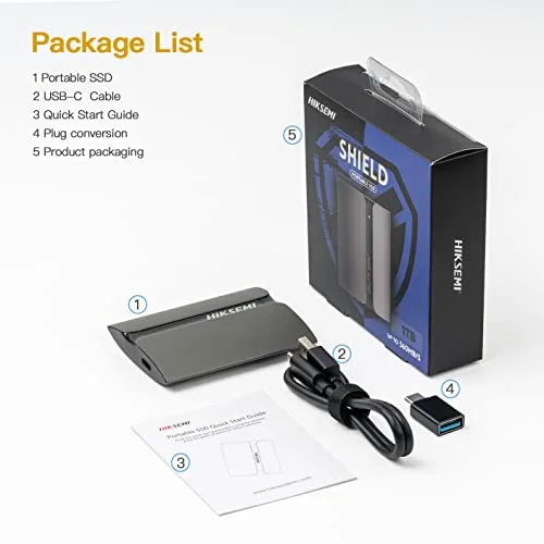 Disque SSD HIKSEMI Externe Black T300S 1TO - vue 8