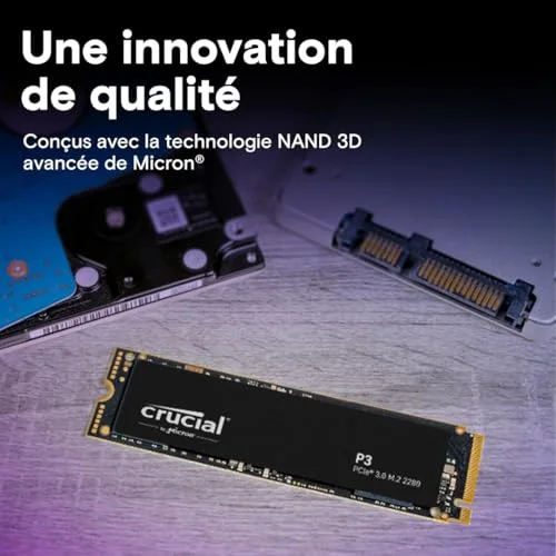 Disque SSD interne Crucial P3 M.2 NVMe 500 Go - vue 4