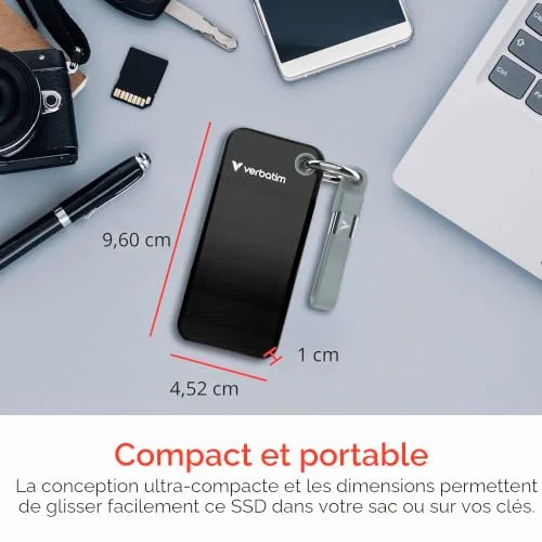 Disque SSD Verbatim Pocket 1 To USB-C - vue 2