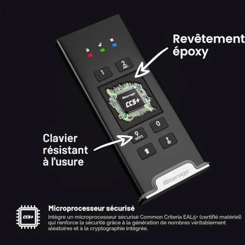 iStorage diskAshur M² 500 Go SSD chiffré - vue 3