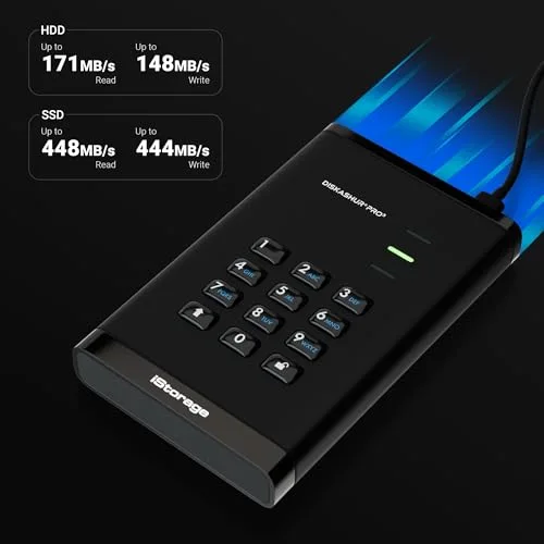 iStorage diskAshur PRO³ 2 To SSD chiffré - vue 3