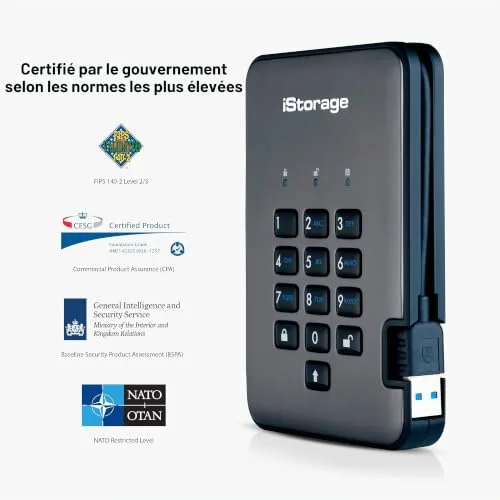 iStorage diskAshur PRO² SSD 1 To chiffré - vue 8
