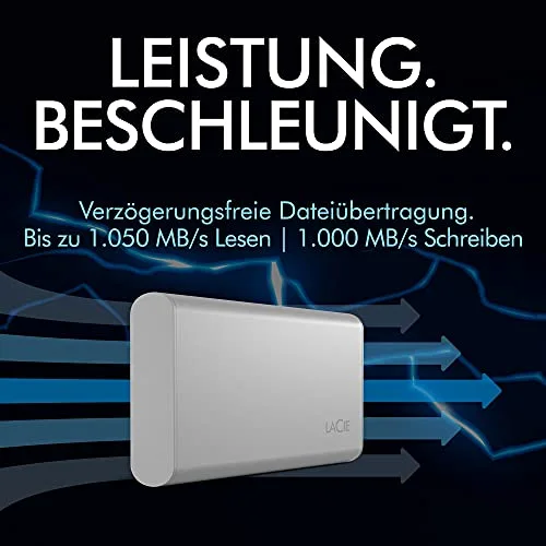 LaCie SSD portable 2 To USB-C Argent - vue 2