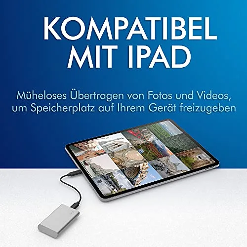 LaCie SSD portable 2 To USB-C Argent - vue 6