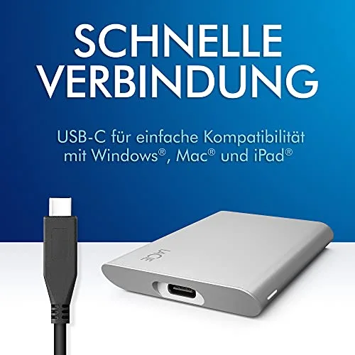 LaCie SSD portable 2 To USB-C Argent - vue 8