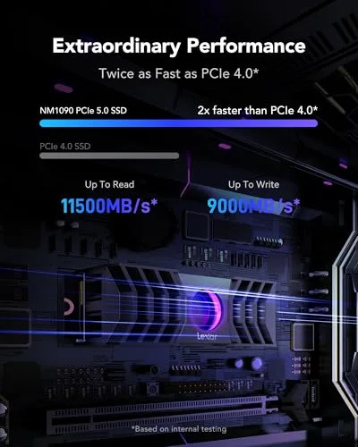 Lexar NM1090 2To SSD PCIe 5.0 - vue 2
