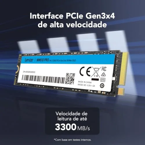 Lexar NM610 Pro 500 Go SSD M.2 NVMe - vue 6