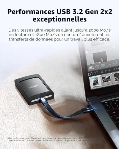 Lexar SL500 SSD Externe 1 To - vue 3