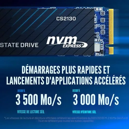 PNY CS2130 1 To SSD M.2 NVMe - vue 3