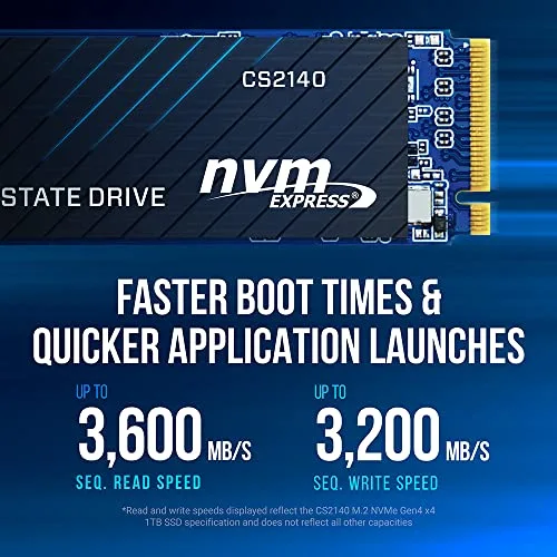 PNY CS2140 1 To SSD M.2 NVMe PCIe 4.0 - vue 3