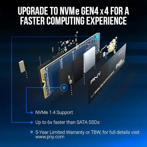 PNY CS2140 1 To SSD M.2 NVMe PCIe 4.0 - vue 4
