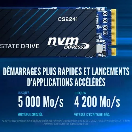 PNY CS2241 1 To SSD PCIe 4.0 - vue 3