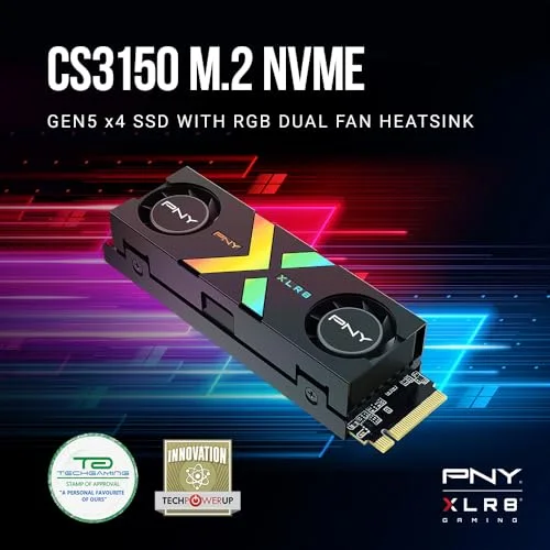 PNY CS3150 1TB SSD PCIe Gen5 RGB - vue 2