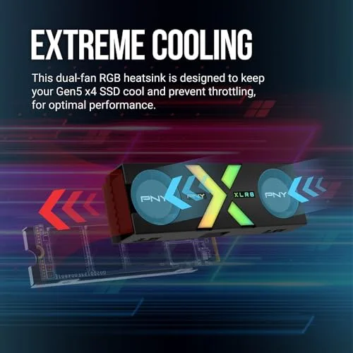 PNY CS3150 1TB SSD PCIe Gen5 RGB - vue 4