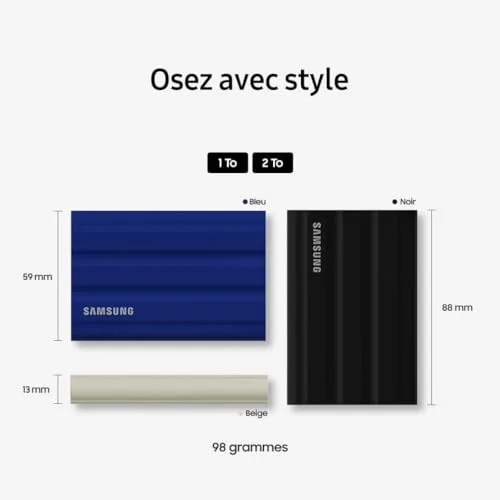 Samsung T7 Shield 2 To Noir - vue 7