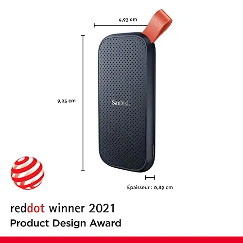 SanDisk Extreme Portable SSD 2 To USB-C - vue 3