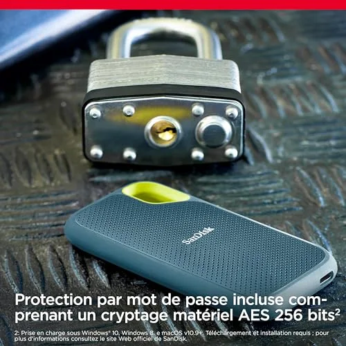 SanDisk Extreme V2 1TB SSD USB-C - vue 7