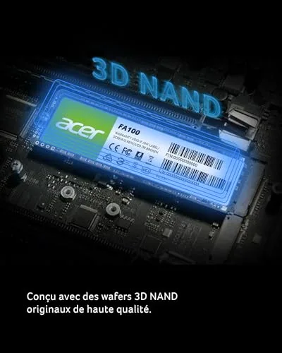 SSD Acer FA100 512 Go M.2 PCIe Gen3 NVMe - vue 2