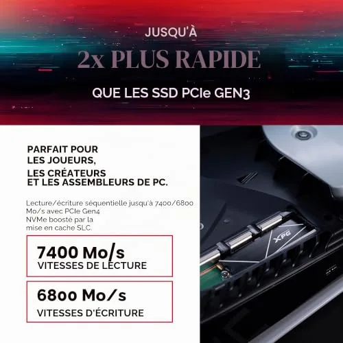SSD Adata XPG Gammix S70 Blade 2To - vue 3