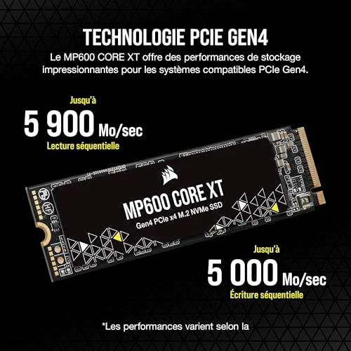 SSD Corsair MP600 CORE XT 2 To - vue 3