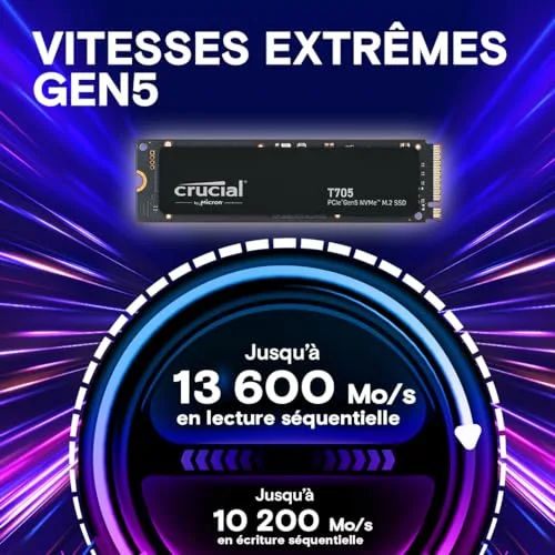 SSD Crucial T705 1 To PCIe 5.0 - vue 2