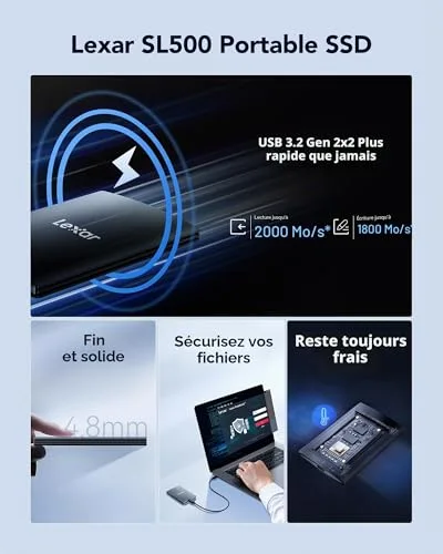 SSD Externe Lexar SL500 1 To - vue 2