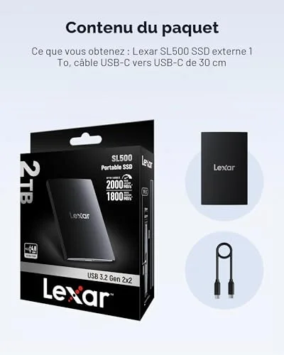 SSD Externe Lexar SL500 1 To - vue 6