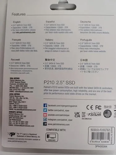 SSD Patriot P210 2To SATA 2.5" - vue 6