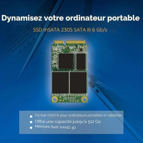 SSD Transcend 230S 128GB mSATA - vue 3