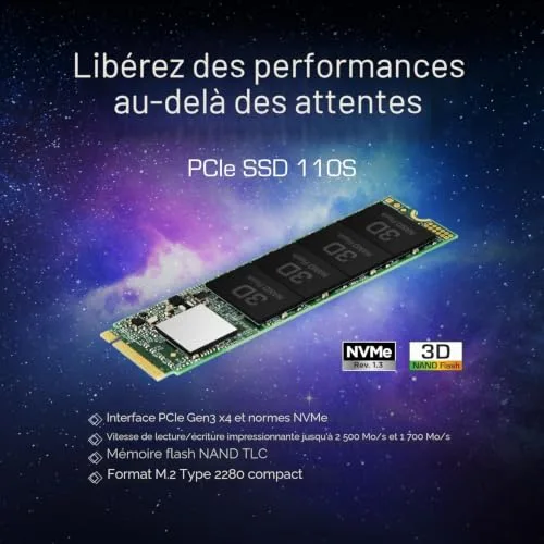 Transcend 110S 128 Go SSD M.2 NVMe - vue 3